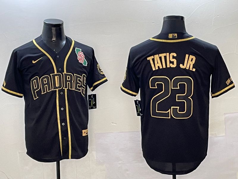 Men San Diego Padres #23 Tatis jr Black Gold Game 2025 Nike MLB Jersey style 11->san diego padres->MLB Jersey